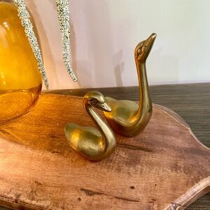Brass Swans Figurines